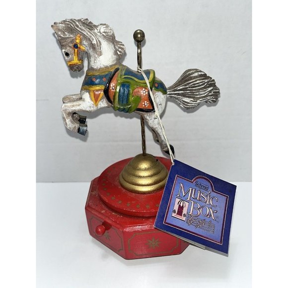 Schmid Other - Vintage 1984 Carved Schmid CAROUSEL HORSE MUSIC BOX Dont Cry For Me Argentina